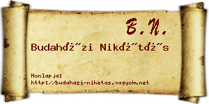 Budaházi Nikétás névjegykártya